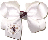 Medium San Antonio Christian (San Antonio TX) White with Burgundy and Gray Knot Bow